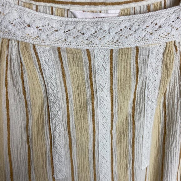 Lauren Conrad Size Large Top Peasant Milk Maid Prairie Netural Square Neck Boho - Picture 5 of 9